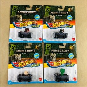 Hot Wheels Racerverse Minecraft Movie Mine Carts- Full Set 💚